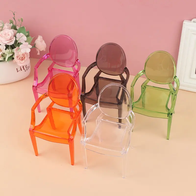1 Pc 1:6 Doll House Miniature Simulation Armchair Plastic Chair Room Furniture - £7.88 GBP+