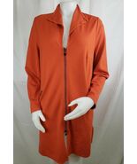 Q Neel Sweater Jacket Womens 10 Orange Zipper Unlined Shift Long Sleeve ... - €18,11 EUR