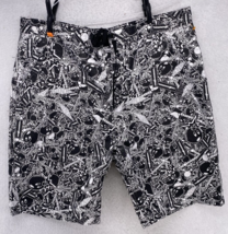 The Hundreds Shorts Mens Size 38 Board Skate All Over Print Adam Bomb White Blac - £19.41 GBP