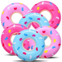6 Packs Inflatable Pool Donuts Mini Sprinkle Donut Inflatables Multicolo... - $25.99