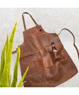 Leather Apron with Pockets Leather Butchers Apron Bib Barista Baker Bart... - $230.30 CAD
