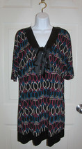 Bisou bisou Geometric Black Multicolor Dress Size Large *EUC  - $4.99