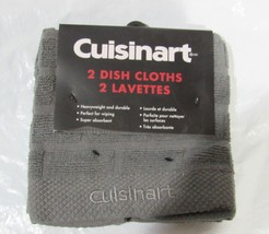 Cuisinart Gray Dish Cloths 2 Pack 12&quot; by 12&quot; 100% Cotton - £9.56 GBP