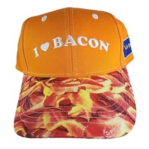 I LOVE BACON Virbac Baseball Cap Trucker Hat Strapback Adjustable Orange RARE - $30.84