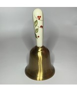 Brass Bell with Porcelain Handle Beautiful Sounding Ring - $19.80