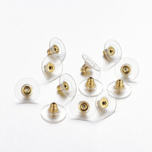 10 Bullet Clutch Earring Backs Ear Pads Clear Findings 12mm Safety Stopp... - £4.63 GBP
