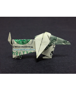 Dollar Origami Dachshund Made with REAL MONEY Cash Art Animal Wiener Dog - $183.18 MXN+