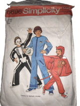Simplicity Vintage 70s Halloween Costume Sewing Patterns 6696 Skeleton A... - $3.84