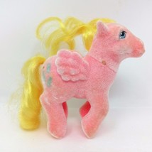 Vintage My Little Pony Best Wishes G1 So Soft Pink Flocked Fuzzy &quot;PEGASUS&quot; 1983 - £17.95 GBP