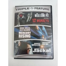 12 Monkeys / Mercury Rising / The Jackal (DVD, 2008, 3-Disc Set) Triple Feature - £3.03 GBP