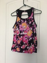 1 Pc Tropical Escape Women&#39;s Floral Swim Top Tank Tankini Size 14  - $30.07