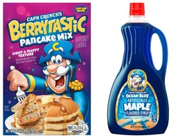 Captain Crunch Berrytastic Pancake Mix 24oz + Ocean Blue Maple Syrup 24o... - £19.66 GBP