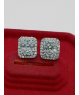 Hombres 14K Oro Blanco Plata Baguette Corte Diamante Imitación Racimo Do... - €78,99 EUR