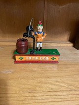 Vintage Cast Iron Trick Dog Circus Clown Mechanical Coin Bank Works - £48.02 GBP