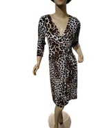 Vintage Adrienne Vittadini Animal Print Midi Dress Small - $534.97 MXN