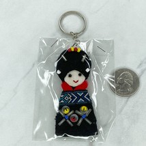 Colorful Beaded Sewn Ribbon Doll Keychain Keyring - £5.23 GBP