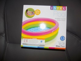 Intex Sunset Glow Inflatable Baby Swimming Pool 34in X 10in For Age 1-3 NEW - $25.90