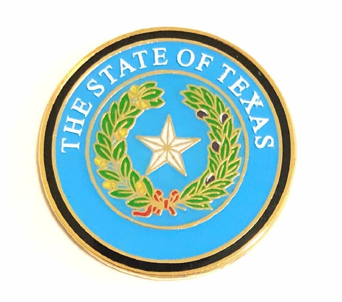 Texas State Seal Pin - Round 1 1/8&quot; Diameter Die Cast Metal Pin with But... - $7.95