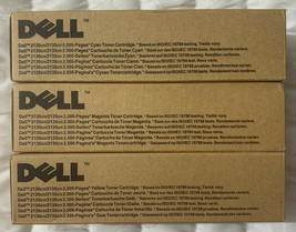 Dell 2130CN 2135CN Cyan Magenta Yellow Toner 2,500 Page Yield FM065 FM066 FM067 - £80.64 GBP