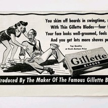 1944 Gillette Thin Razor Blades Advertisement Rollerskating Navy Man DWA20 - $27.43 CAD