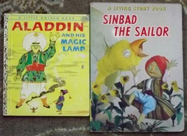 Aladdin and His Magic Lamp Little Golden Book, Sinbad the Sailor A Living Story - £15.98 GBP