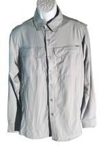 Pacific Trail Men&#39;s Short Sleeve Button Down Vented Shirt Gray Medium - £10.06 GBP