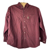 Columbia Red Plaid Men&#39;s Button Up Shirt Size Large - £9.84 GBP