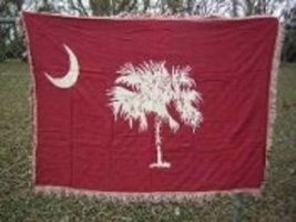 K&#39;s Novelties South Carolina Big Red Flag 4ft x 6ft Cotton Woven Throw Blanket S - £55.19 GBP