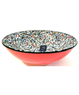 Nakkas Cini Floral Large Serving Bowl Hand Painted Blue &amp; Red NWT Turkish - £29.51 GBP