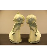 Kissing Choir Angels Ceramic Figurines 1980 Vintage Christmas  - €26,57 EUR