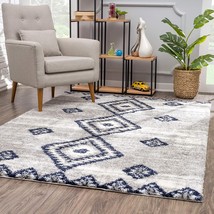 HomeRoots 392374 7 x 9 ft. Gray &amp; Navy Boho Chic Area Rug - £232.72 GBP