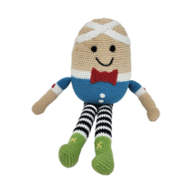 16&quot; Pebble Knitted Humpty Dumpty Crochet Handmade Stuffed Animal Plush Toy 2015 - £29.61 GBP