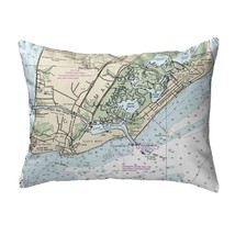 Betsy Drake Cape May, NJ Nautical Map Noncorded Indoor Outdoor Pillow 16x20 - £43.51 GBP