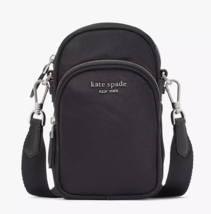 Kate Spade Sam Icon KSNYL Nylon north south phone crossbody ~NWT~ Black - £109.18 GBP