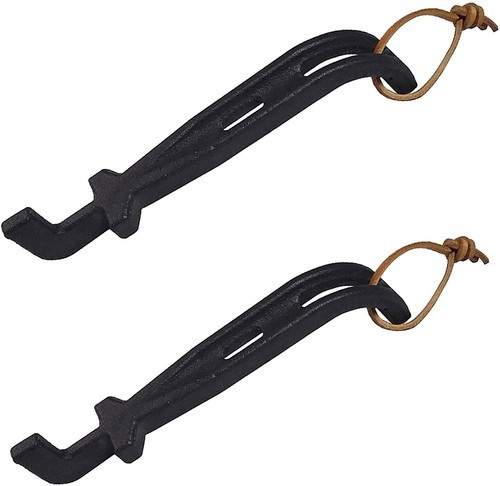 Cast Iron BBQ Grill Grate Lifter Grid Hook Lift for Charcoal Grills 2-Pa... - $24.73