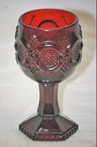 Cape Cod Ruby Red 4-1/2" Wine Goblet Glass Avon Cut Ruby Vintage - $12.86