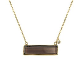 Smoky Quartz Slice Necklace - £70.56 GBP