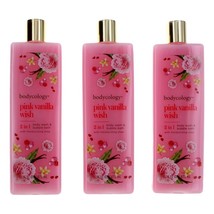 Pink Vanilla Wish by Bodycology, 3 Pack 16 oz 2 in 1 Body Wash & Bubble Bath for - $882.04 MXN