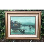 SONG Original 1960s HUGE ABSTRACT HONG KONG HARBOR SEASCAPE IMPRESSIONIS... - $38,186.65 MXN
