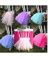 Any Color Chair Decor TUTU Skirt Wedding Table Chair Decoration for Part... - €8,61 EUR