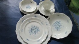 Johann Haviland Blue Bouquet Platinum Setting 7pcs /Cups Saucers/Trays P... - $74.25+