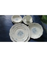 Johann Haviland Blue Bouquet Platinum Setting 7pcs /Cups Saucers/Trays P... - $101.55 CAD+