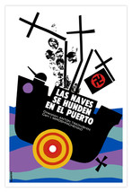 Spanish Movie Poster&quot;SINKINg Boats&quot;Soviet film.Anti-Nazi.History Decoration.WW2 - £12.69 GBP