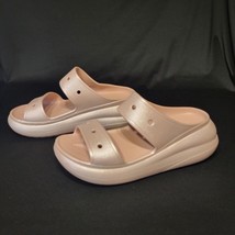 Crocs Classic Mega Crush Sandal Pale Pink Men&#39;s 10 , Women&#39;s 12 Shimmer Slide - £62.28 GBP