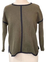 Women’s J Crew Sweater 100% Wool Black Label Olive Green Size Small  - £14.35 GBP