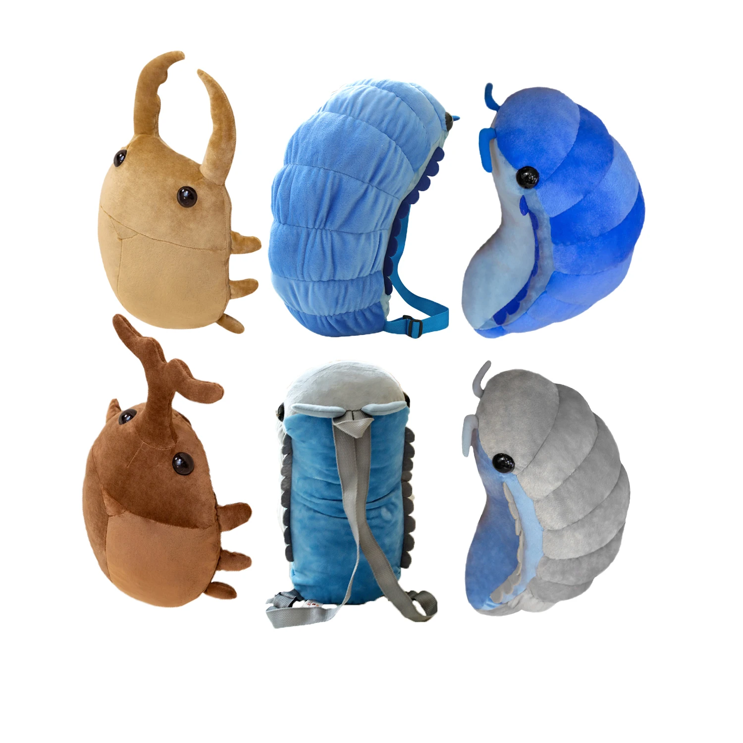 Ect plush toys soft cartoon isopod backpack watermelon worm stuffed hercules beetle to thumb200