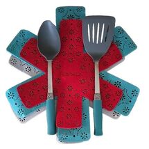 Pioneer Woman 5 Piece Set ~ Nylon Spoon ~ Slotted Turner ~ 3-Felt Protec... - $30.00