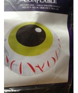 halloween inflatble red blood shot eyeball 14.5&quot; x 14.5&quot; party prop fun - £5.43 GBP