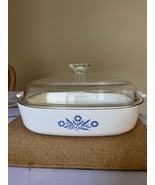 Vintage Corning Ware Blue Cornflower  11” Square  Casserole Dish With Lid - $84.80 CAD