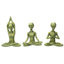 Yoga Alien 15055 Set of 3 Mountain Prayer Lotus Pose Statue 8" H Resin - $55.44